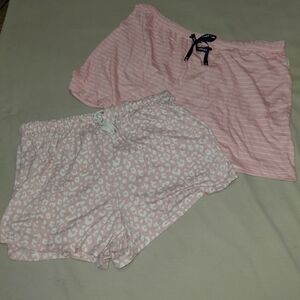 Nine West Pink and White Lounge Shorts Set Large